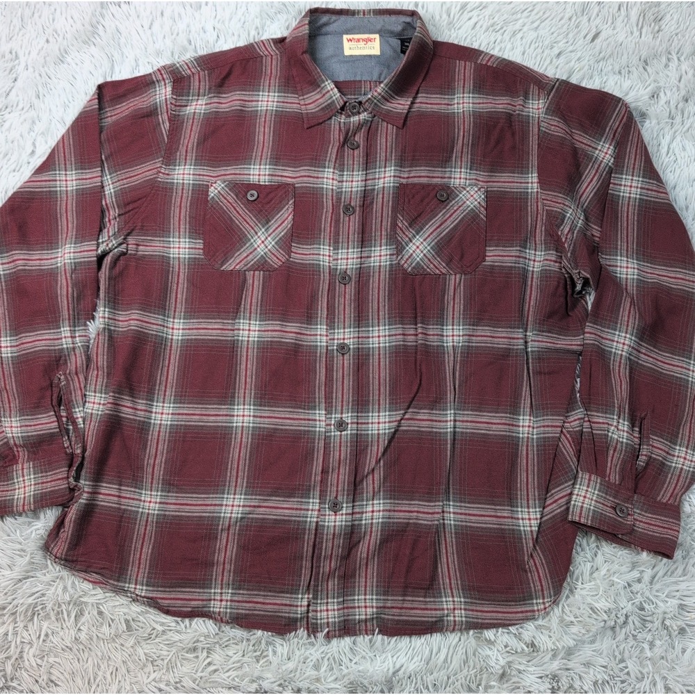 Wrangler Authentics Shirt Mens 3XL Button Up Workwear Chore Soft Comfort